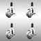 Service Caster 3 Inch 316SS Gray Poly Swivel 1-1/4 Inch Expanding Stem Caster Set Brake SCC SCC-SS316EX20S314-PPUB-TLB-114-4 - alternate 1